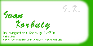 ivan korbuly business card